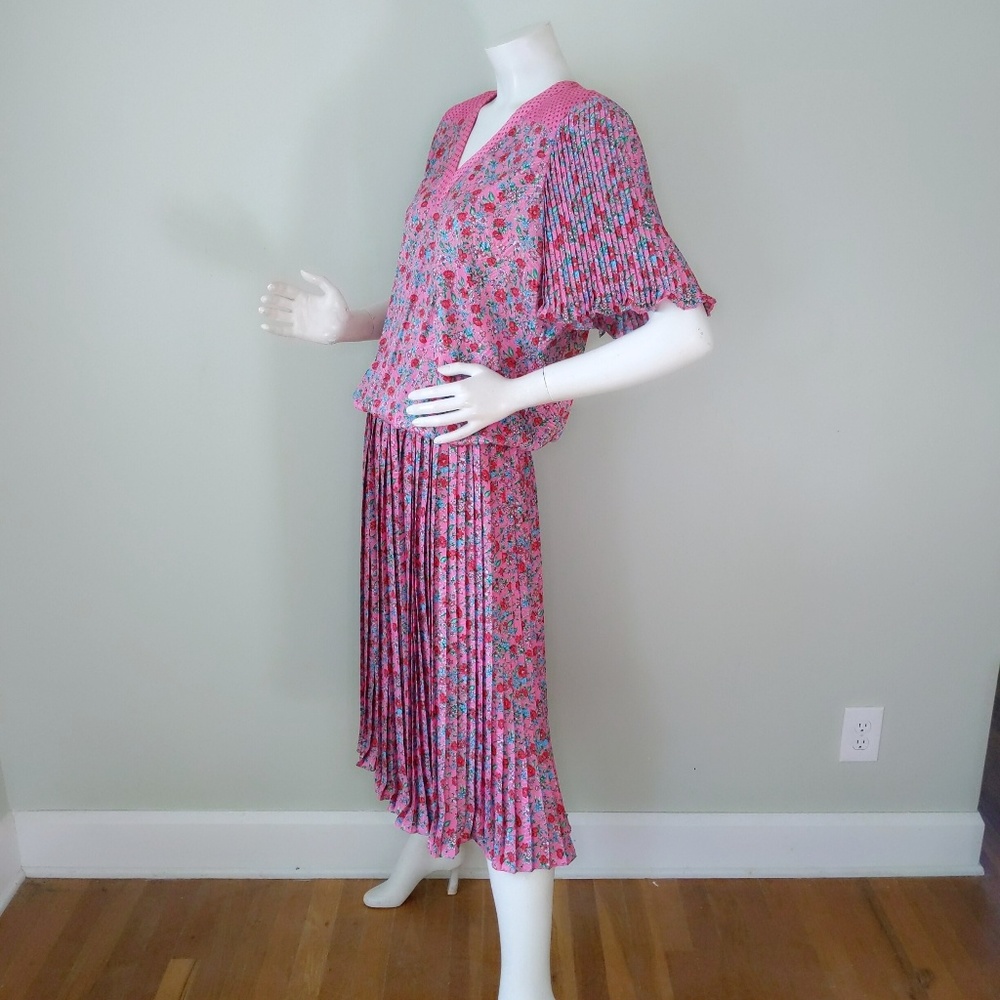 Diane Freis Liberty Floral Print Drop Waist Dress - Picture 4 of 8